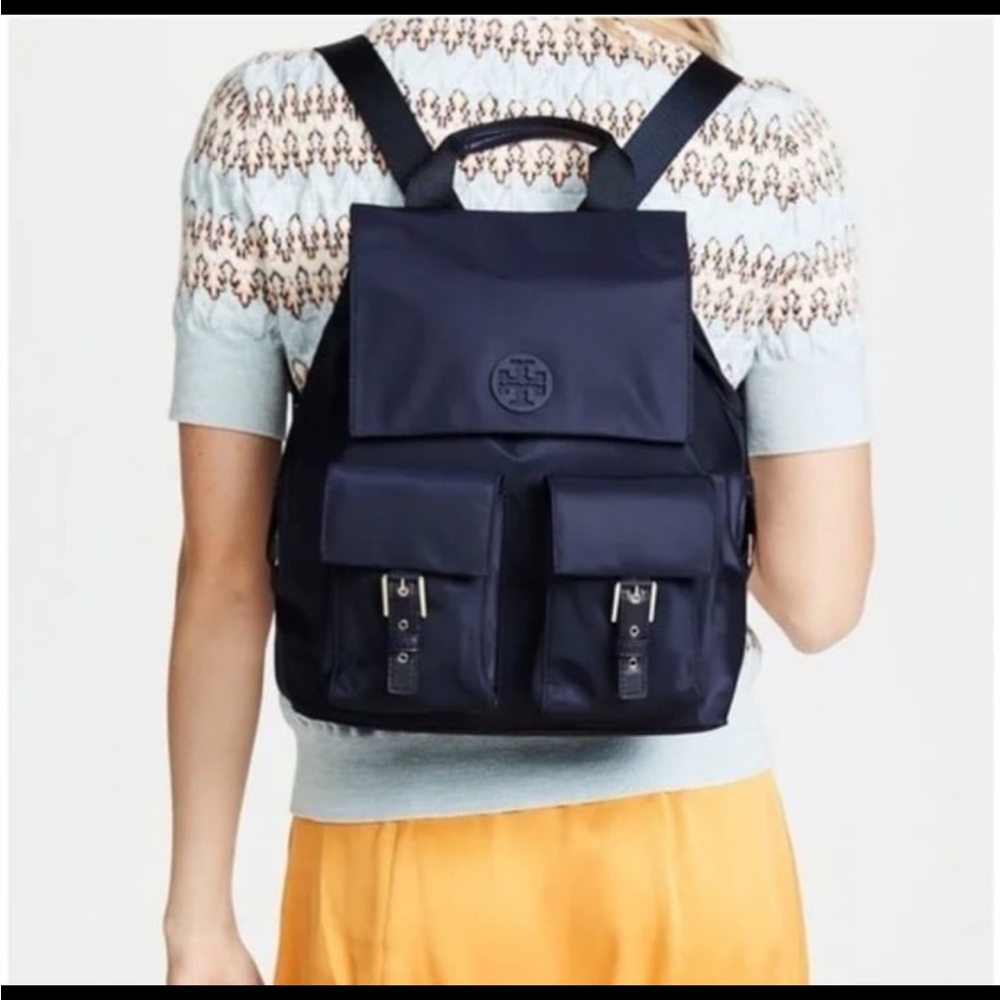Tory Burch Navy Tilda Nylon Flap